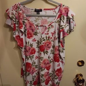 Floral Print Plus Size Top